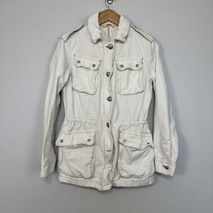 Free People Not Your Brothers Jacket Women's XS Off White Surplus Military Style